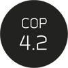 Musta ympyrä tekstillä COP 4.2